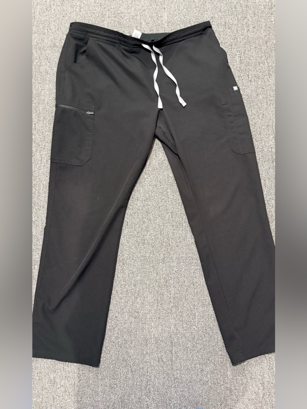 Figs Black Drawstring Cargo Scrub Pants